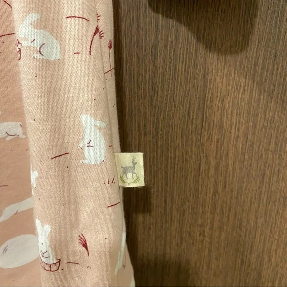 Red Caribou Girl’s ‘Moonlit Usagi(Hares)’ Peach Whip Dress Size 6/7 Years Easter - Picture 8 of 16